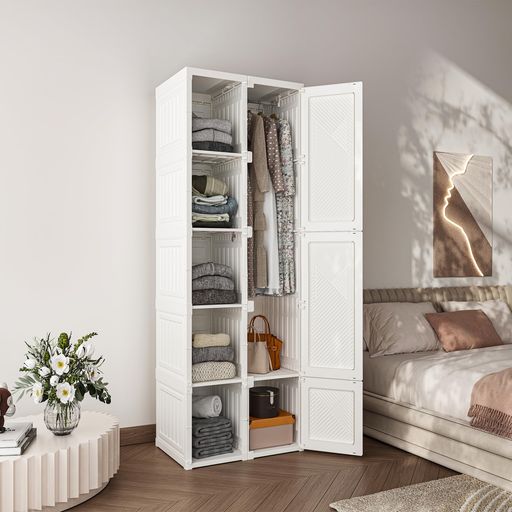 楽天市場】ドウシシャルミナス2段ワードローブホワイトEHL2WD-60