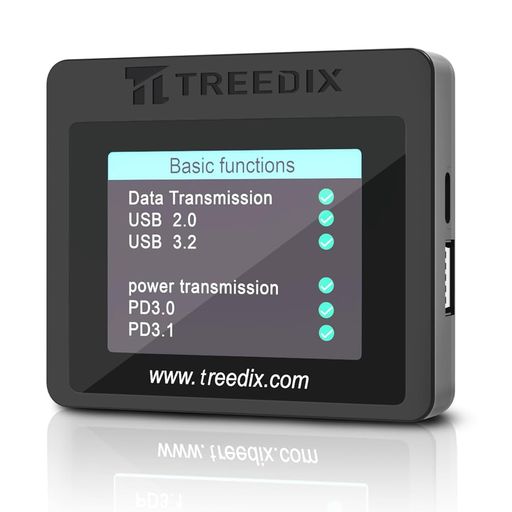 TreedixUSBケーブルチェッカーテスター断線/踏みとどまる値/役立つこと/eMarkerさがし当てるType-CMicro-BMini-BLightning相応う