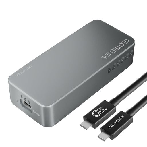 GLOTRENDSEM600180GbpsM.2NVMeSSDエンクロージャー|Thunderbolt5/4/3/USB4相応う|PCIe4.0x4最大限度7000MB/s|8TBSSD相応う|JHL9480B2制御装置積み上げる