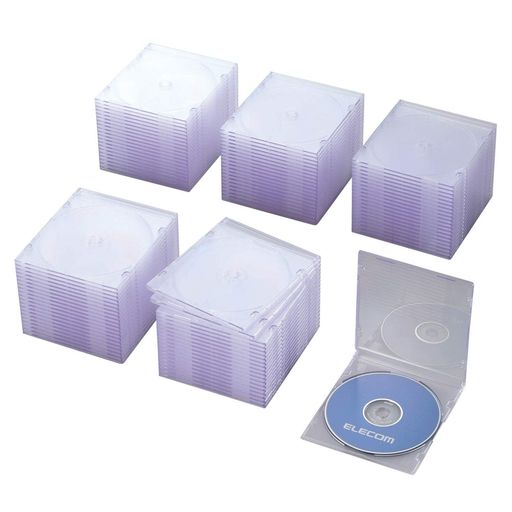 エレコム(ELECOM)DVDCDケースプラケーススリム1枚収納100枚パッククリアCCD-JSCS100CR