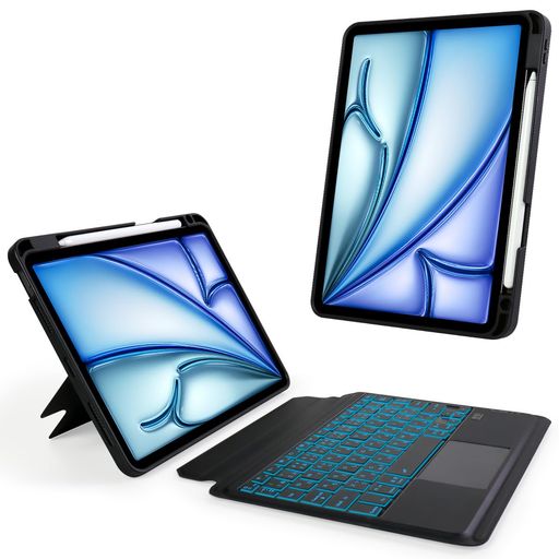 LAMAiPadキーボードAir11インチM4/M3/M2JIS日本語配列iPadPro4/3/2/1世代iPadAir10.9インチ第5世代/4世代対応7色バックライトキーボードケース超高精度トラックパッド角度調整縦横置き