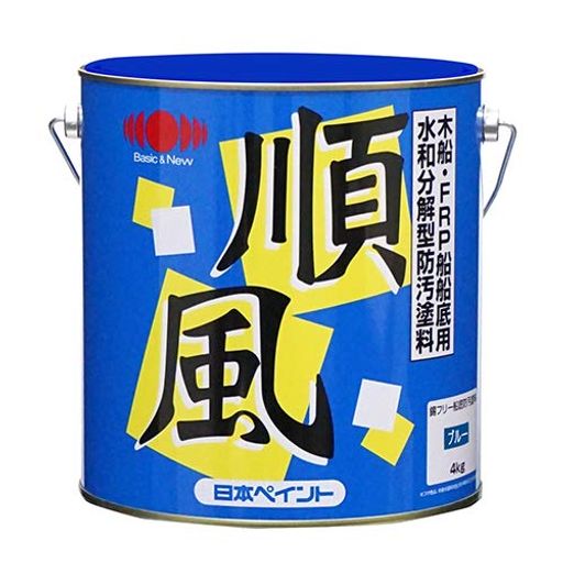 ニッペ(Nippe)えの具えの具順風4kg青碧漆つやなし露天日本製4547163000363