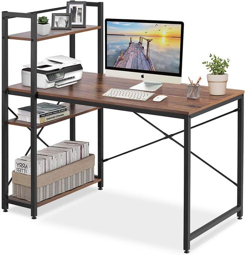 楽天市場】VECELO パソコンデスク L字デスク 幅110×奥行80×高さ75cm 棚