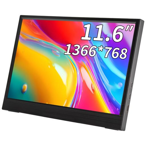 11.6インモバイルモニターIPS小型ディスプレイ 1366x768 防眩光 薄型 軽量USB Type-C HDMIサブモニター スピーカー内蔵Rasp PI5 /PC/Macなど対応ポータブルディスプレイ｜ハピナイス　店