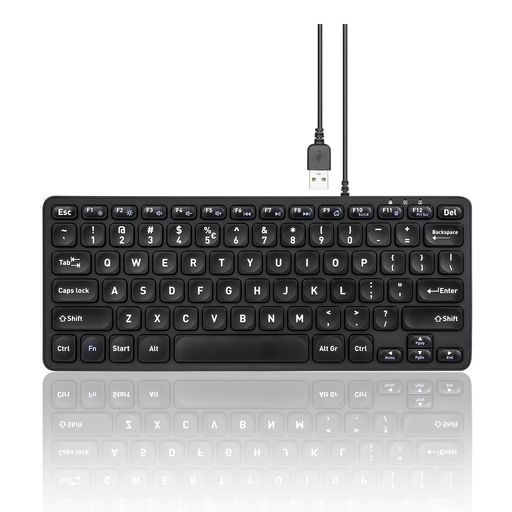 PerixxペリックスPERIBOARD-432ミニサイズキーボードUSB有線スリムデザイン極薄デカ文字【正規保証品】英語配列キーボード(有線)