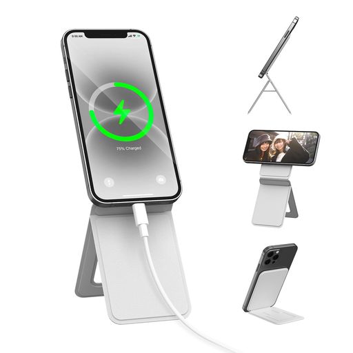 Bettdowスマホスタンド卓上強力磁力スタンドPUレザー素材耐久七変化マルチスタンド薄型軽量多角度調整折り畳みマグネットリングMagsafe対応iPhone16/15/14/13/12シリーズ全機種対応縦横滑り止め…