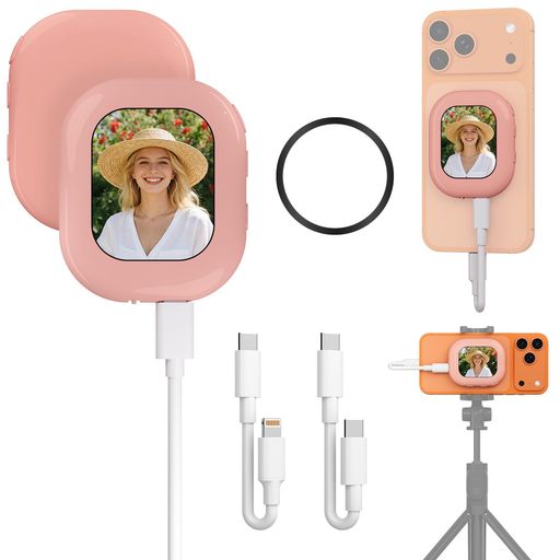 JEVDES自撮りモニター超薄11.8mm超軽量50giPhone12～17対応Mini2.01インチIPS超低遅延ワイヤレス接続760mAh自撮りミラーリング対応1:1/全画面表示Vlog撮影向けTYPE-C充電