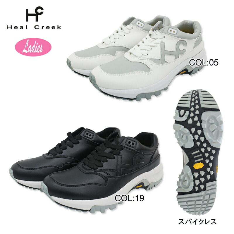 ヒールクリークスニーカーレディース レッド ハイカットVibramソール　ゴルフ Heal Creek ヒールクリーク ビブラムハイカットシューズ : GDO