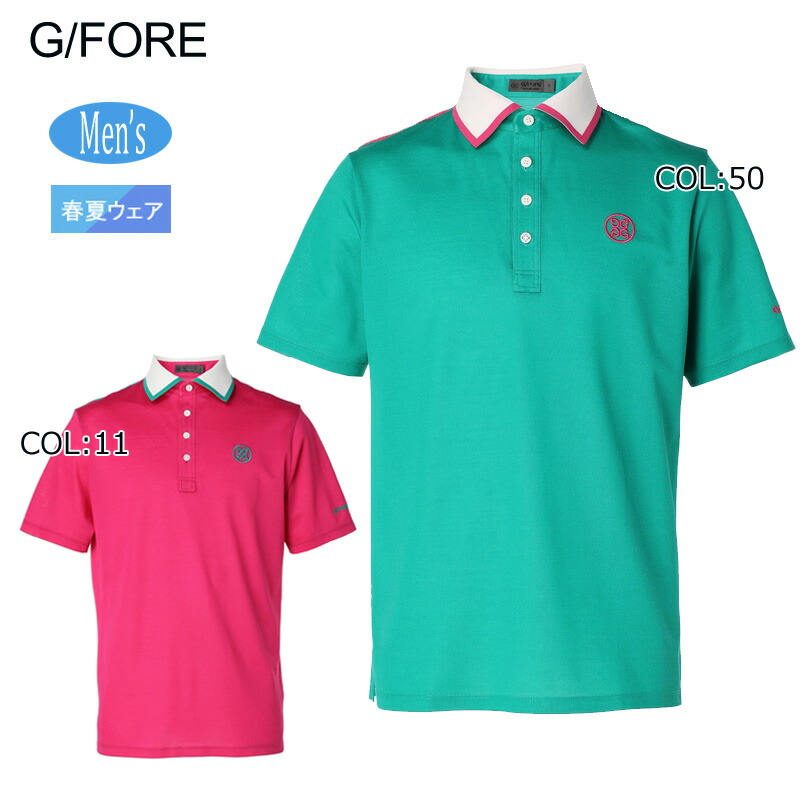 楽天市場】ジーフォア 半袖ポロシャツ ブルー×グレー ロゴプリント