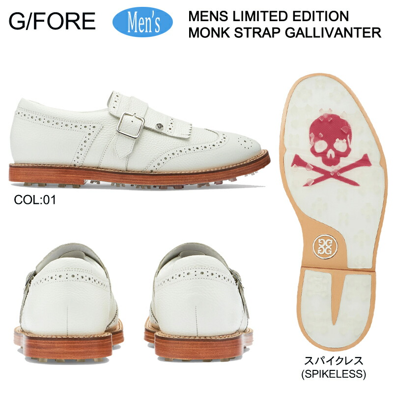 G/FORE GFORE ジーフォア 073424803 G4MF22EF51 メンズ ゴルフシューズ スパイク受け答え 牛皮 MENS MONK STRAP GALLIVANTER SPIKELESS