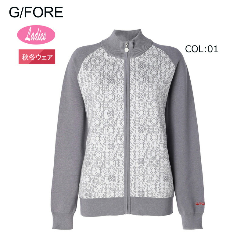 G/FORE (GFORE) ジーフォア 073213750 レディース 長袖 スウェーター フルジップ 絹地混 ゴルフお召しもの 運動競技お召しもの 秋冬春