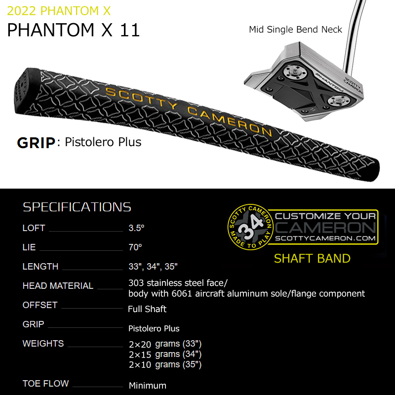 スコッティキャメロン (SCOTTY CAMERON) 11) USモデル (PHANTOM 右用 X