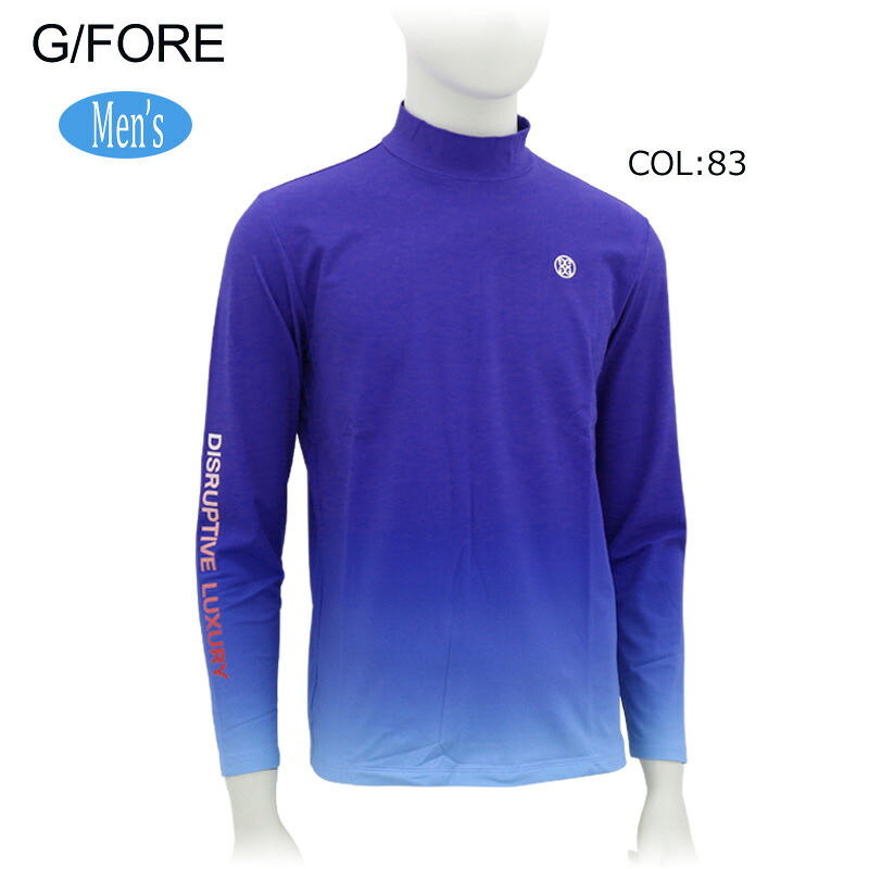 G/FORE (GFORE) ジーフォア 073215010 メンズ モックネック 長袖シャツ グラデーション ゴルフウェア スポーツウェア 秋冬