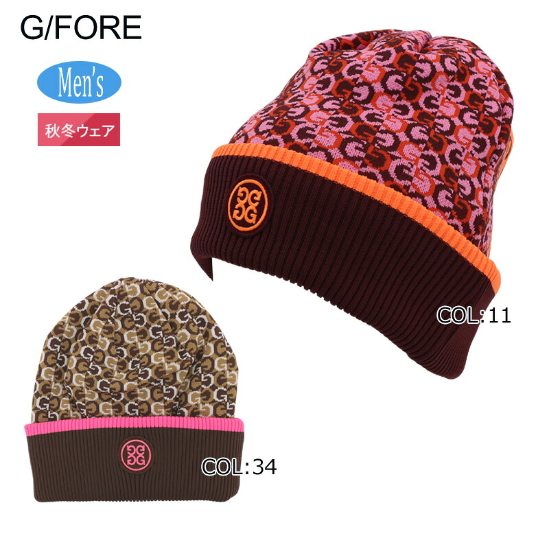 G/FORE (GFORE) ジーフォア 073215818 ニット帽 キャップ 帽子 モノグラム 冬小物 ゴルフウェア スポーツウェア 秋冬