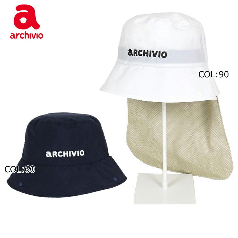 アルチビオ archivio A450401 レディース かぶり笠  日がさ付き添い人 撥水工業ゴルフ御召しもの 運動競技御召しもの 春夏 夏小物