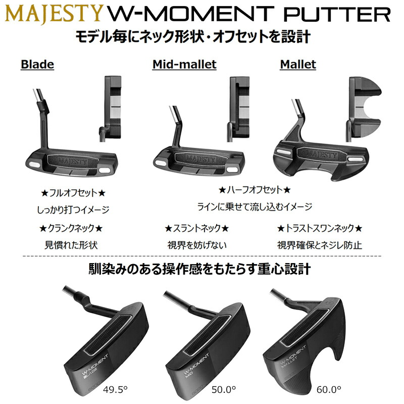 Majesty W-Moment Putter (Right-Handed Steel Shaft)