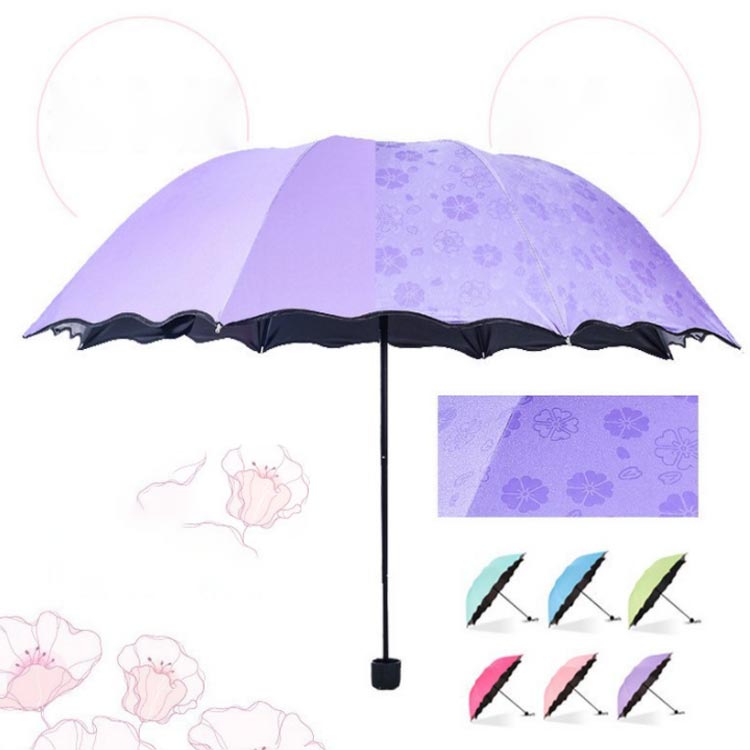 爆安 折りたたみ傘 超軽量 日傘 レディース 折り畳み傘 花柄 雨傘 パープル 紫 花
