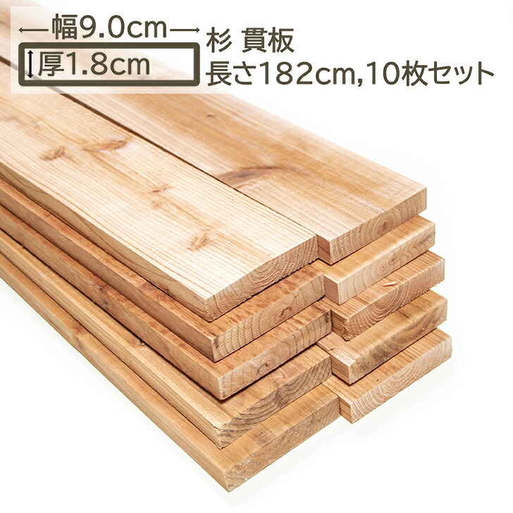 楽天市場】国産杉 貫板 9x1.8x91cm 10枚セット スギ 90x18x910mm すぎ