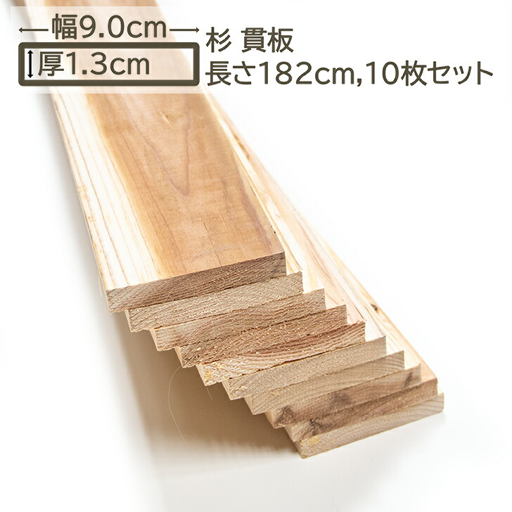 楽天市場】国産杉 貫板 9x2.1x182cm 10枚セット スギ 90x21x1820mm