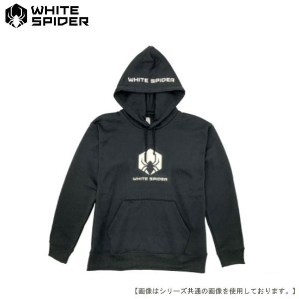 ホワイトスパイダー プルオーバーパーカー ブラック S