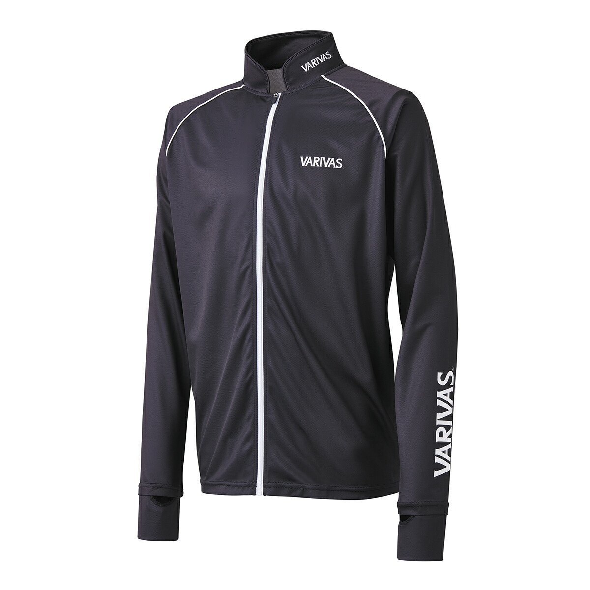 VARIVAS ドライハーフジップ 長袖 VAZS-23 ブラックカモ L バリバス