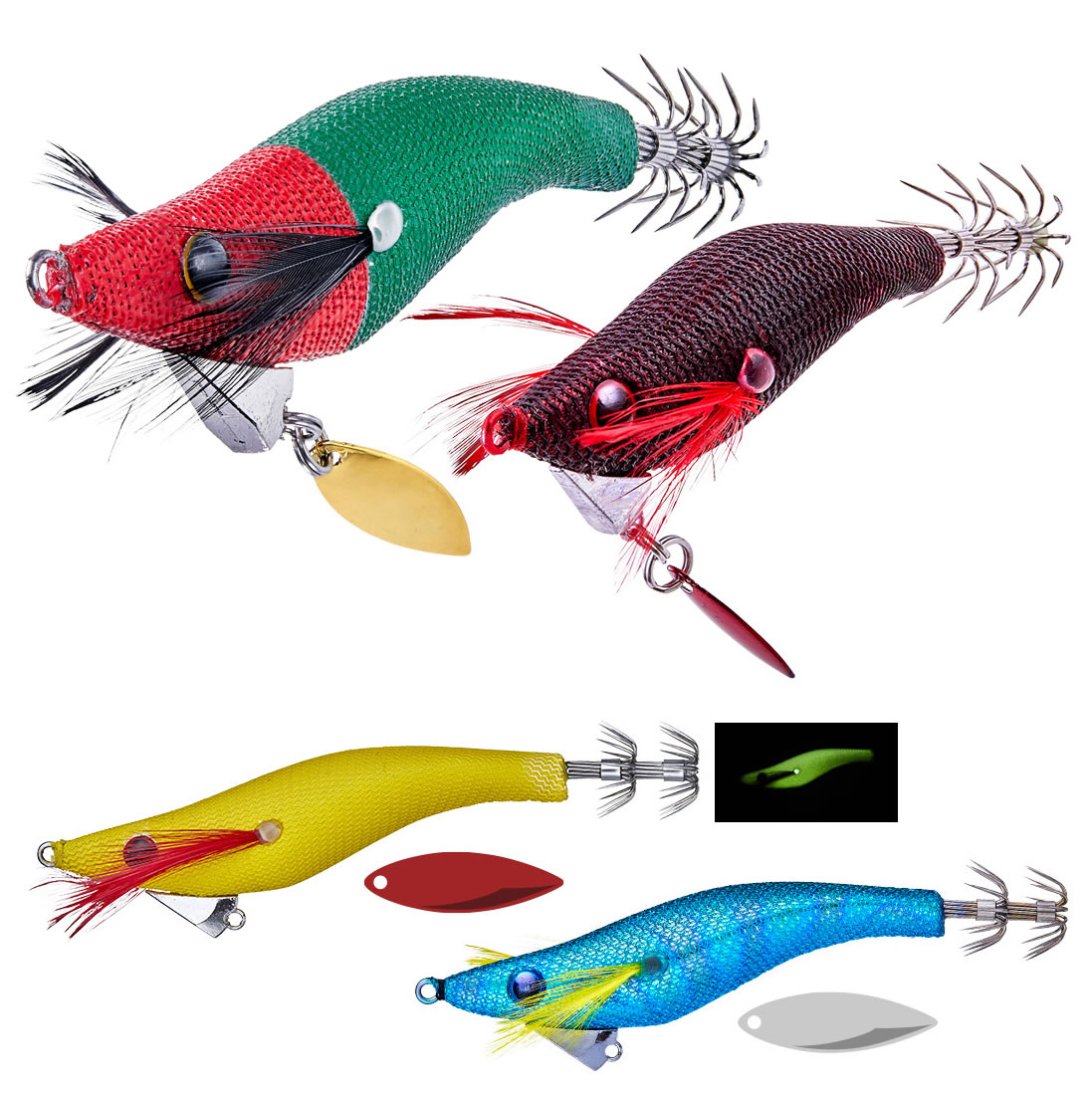 楽天市場】餌木ドロッパー 2.5号 F/赤白 夜光ボディ イカメタル エギ