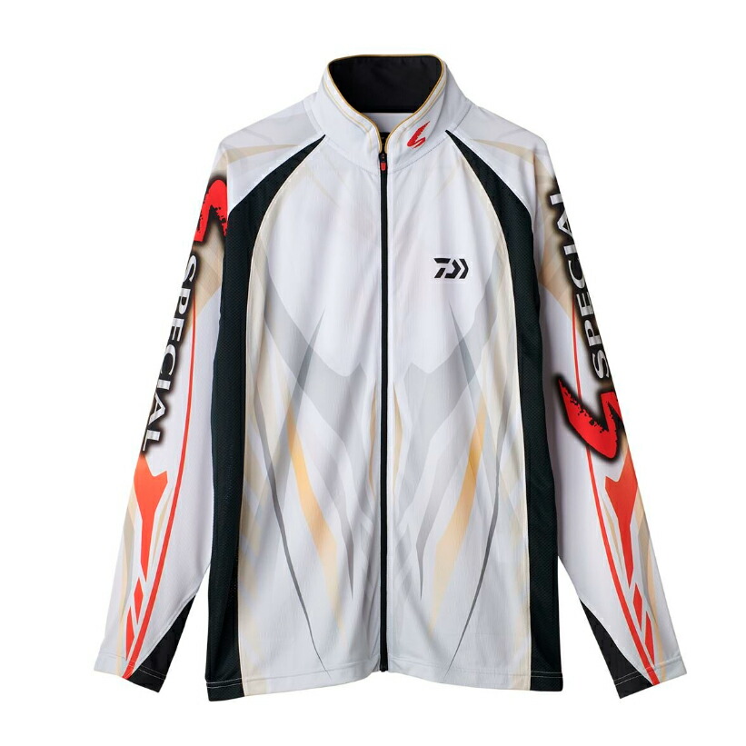ダイワ スペシャル ロングスリーブフルジップシャツ ホワイト 大きいサイズ DE-7225 (フィッシングシャツ )