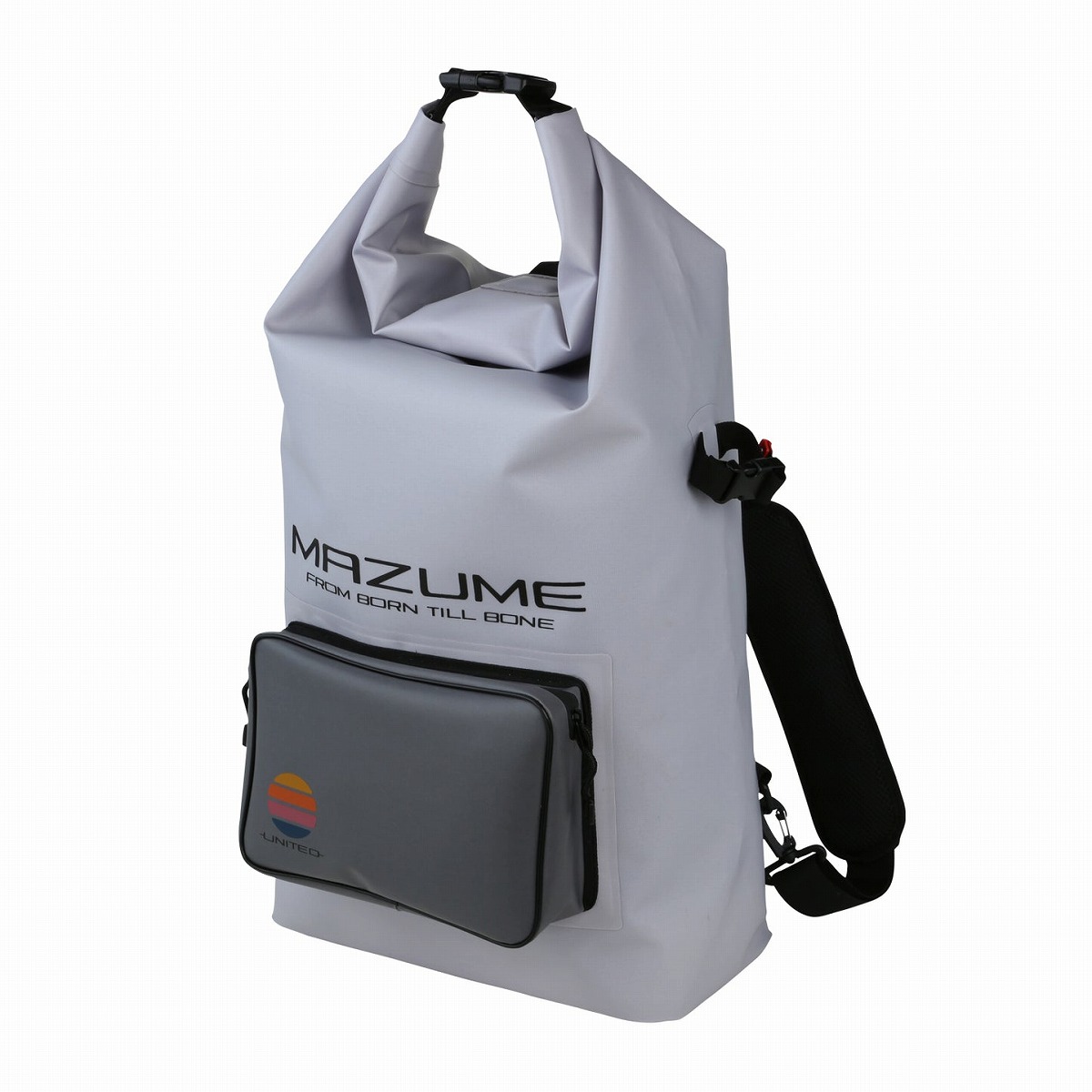 mazume(マズメ) mzウォータープルーフバッグ 40L ともし火薄墨色 MZBK-845 (フィッシングバッグ 背嚢 うしろ側容器に並べる) バッグ・ワレット-スポーツ・アウトドア-フィッシング