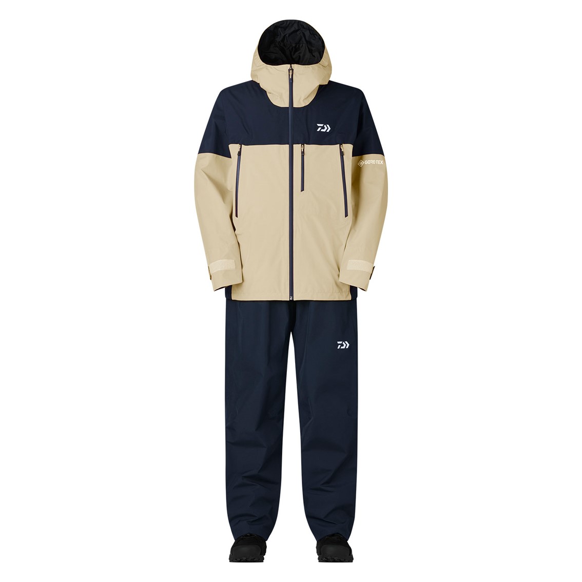 【5と0の日 エントリーで最大限度P15倍！】 ダイワ GORE-TEX バーサタイルレインスーツ ネイビークリームベージュ DR-1926 (レインウェア レインスーツ 上下書き割り)