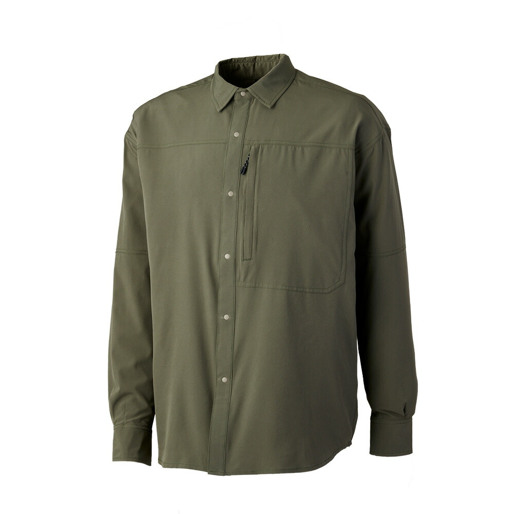 リバレイ RVフィッシングシャツ オリーブ #5454 (フィッシングシャツ 吸汗速乾 伸縮 長袖 ワイシャツ)