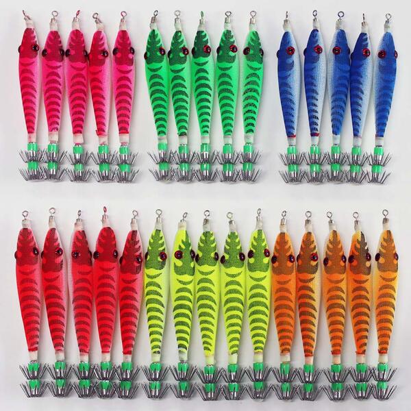 送料無料 釣具 仕掛け イカ釣り 夜光 浮きスッテ 3号/4号 6色 30本 セット R20sute4h3hBMN30A アオリイカ ヒイカ 等 用
