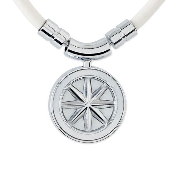バンデル Healthcare necklace Earth mini Fine Necklace (White×Silver) 43cm