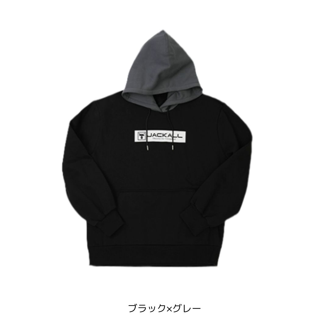 プルオーバーフーディJK01420204 M 黒いこと×薄墨色 JACKALL（ジャッカル） フィッシング-スポーツ・アウトドア-ウェア・アクセサリー