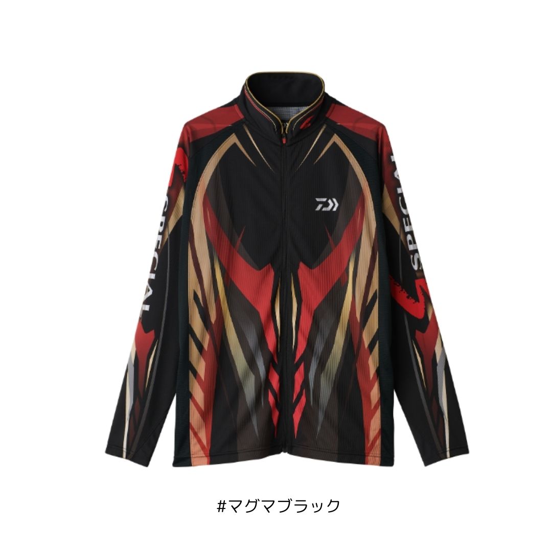 DE-7225 スペシャルロングスリーブフルジップシャツ #マグマブラック #Lサイズ DAIWA（ダイワ）