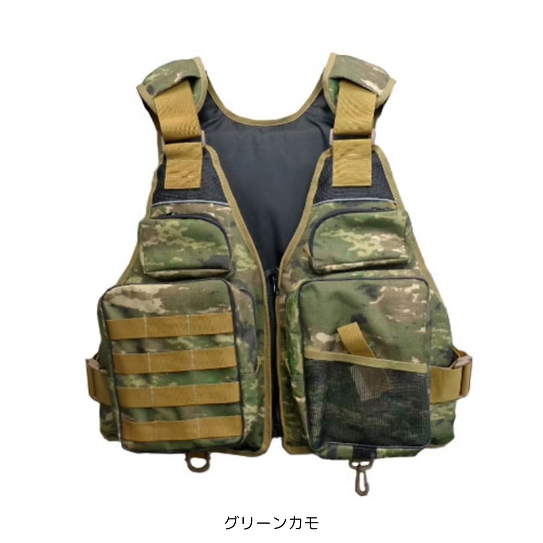 NF-2290 カモ ゲームフローティングベスト #フリーサイズ #グリーンカモ X-sell（エクセル） 大型便A