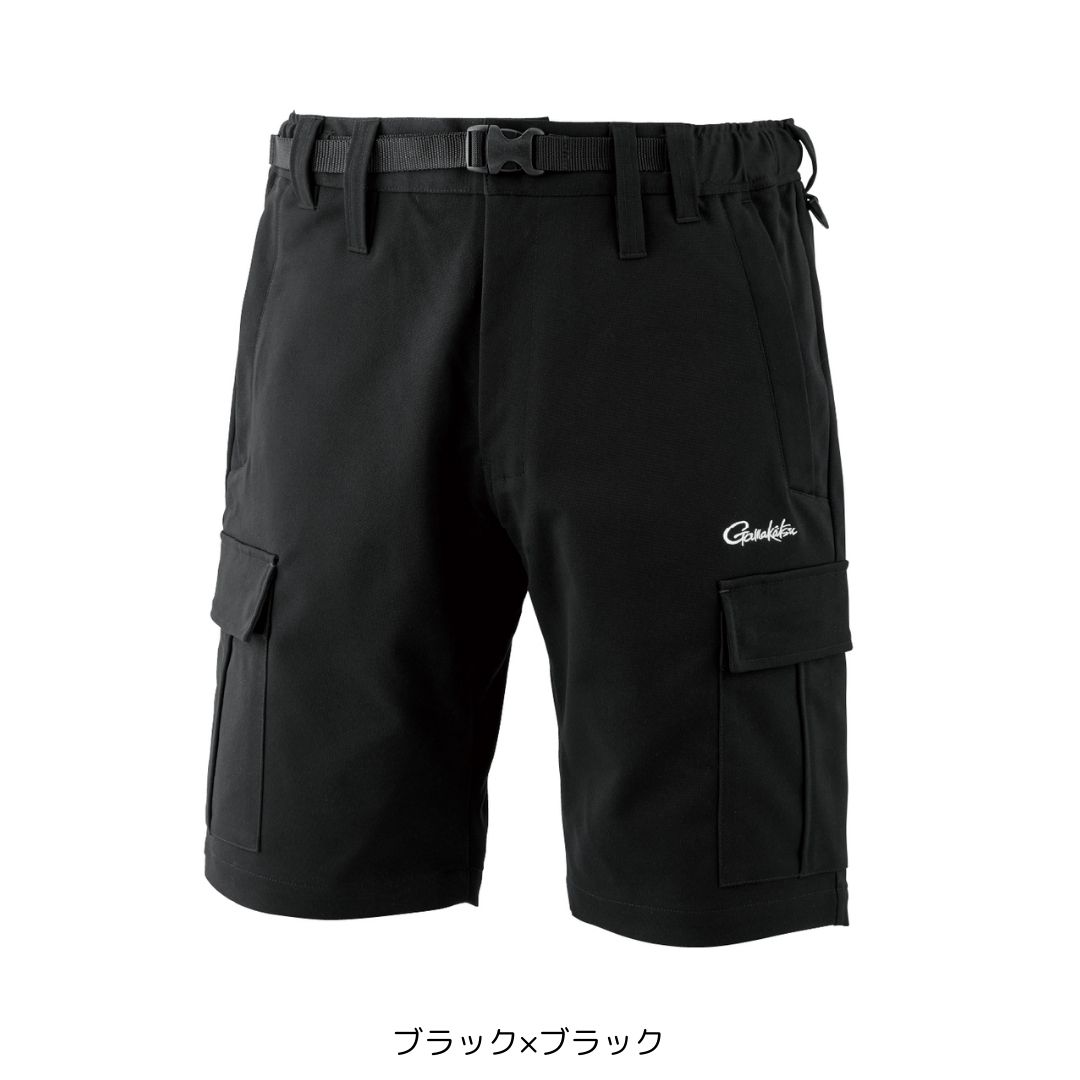GM3771 フィッシングショーツ(カーゴタイプ) #5Lサイズ #ブラック×ブラック （がまかつ） 2025年新製品