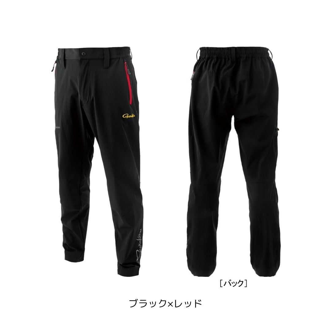 GM3777 ライトストレッチフィッシングパンツ #Mサイズ #ブラック/レッド （がまかつ）