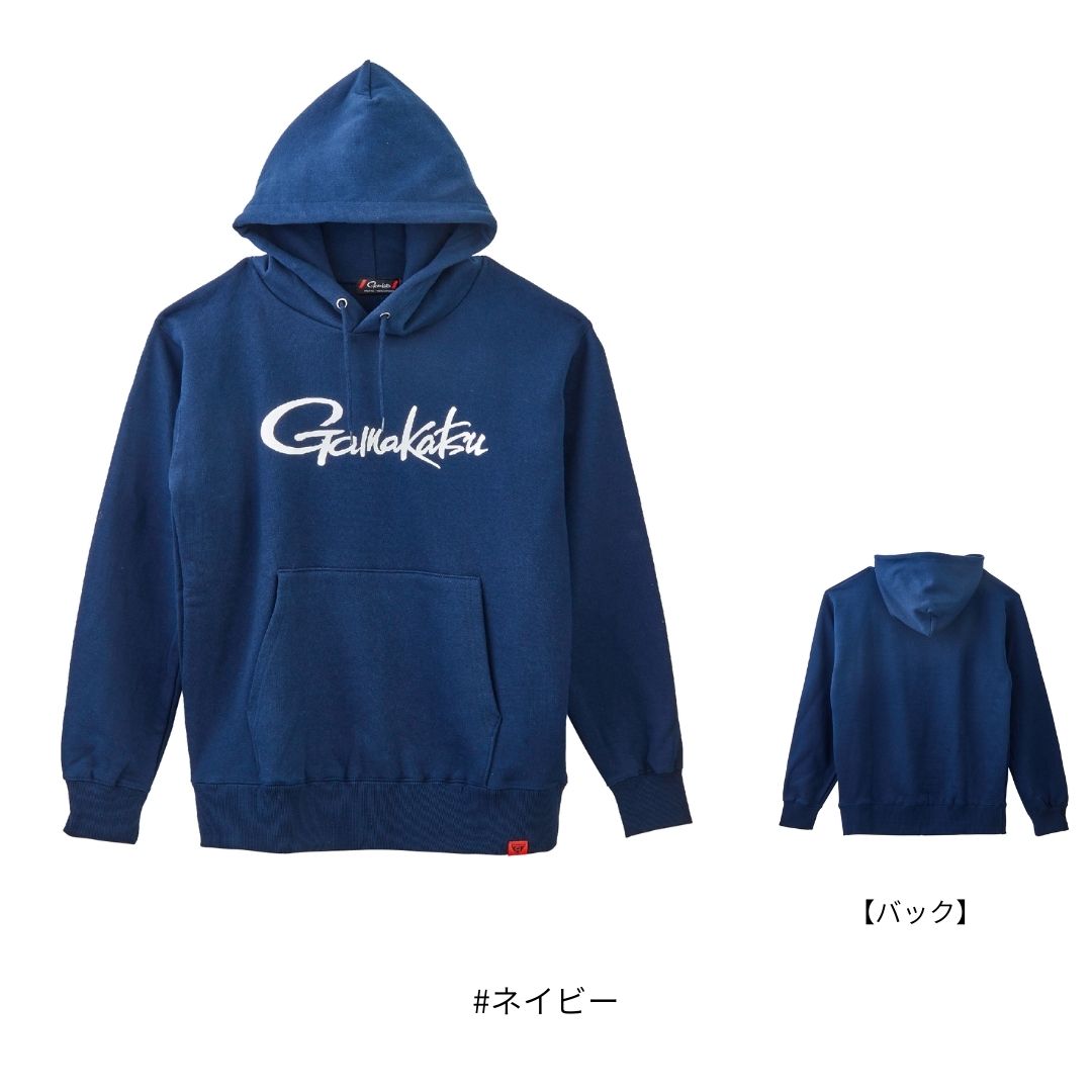 GM3790 ロゴフーディ #ネイビー #Sサイズ Gamakatsu（がまかつ）