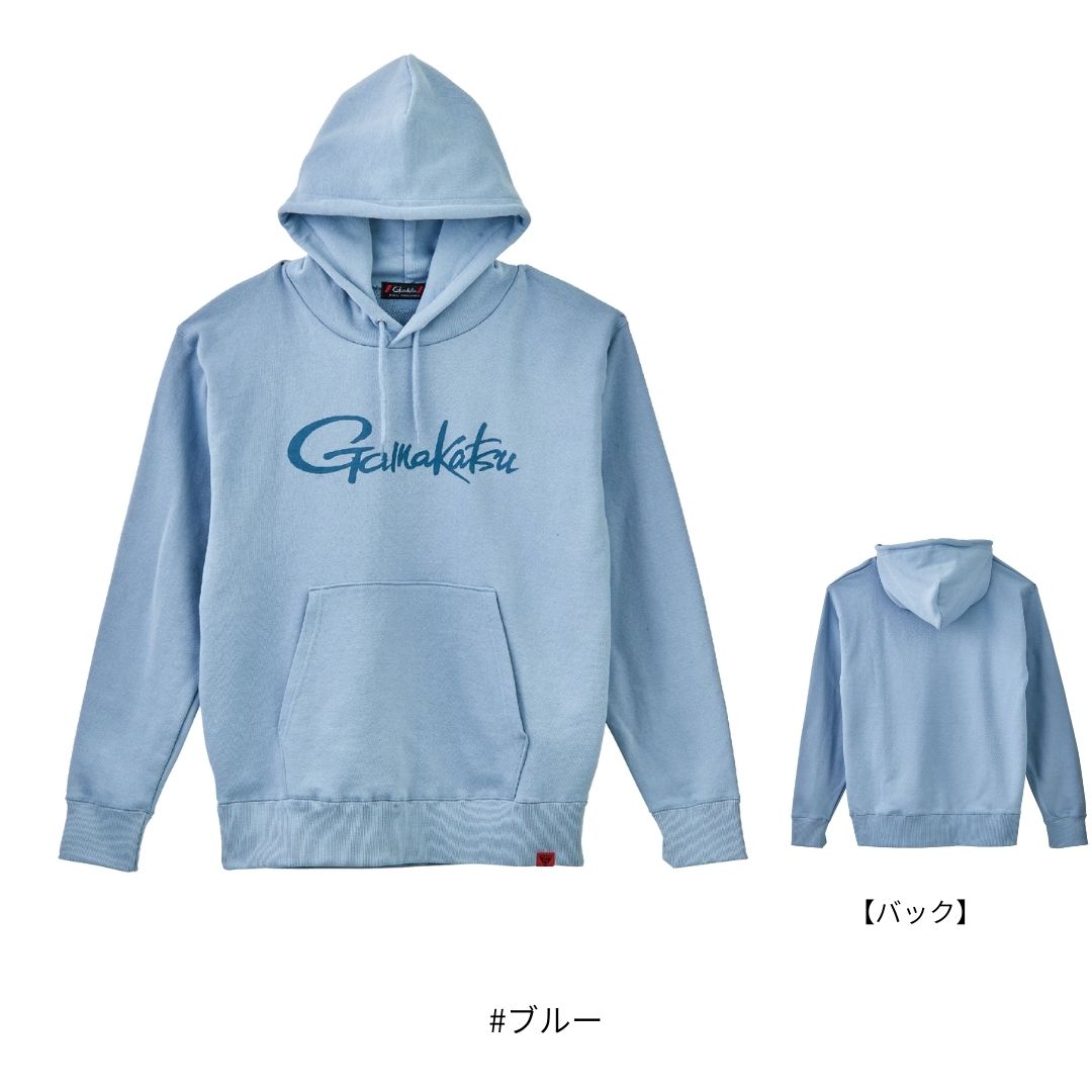 GM3790 ロゴフーディ #ブルー #Mサイズ Gamakatsu（がまかつ）