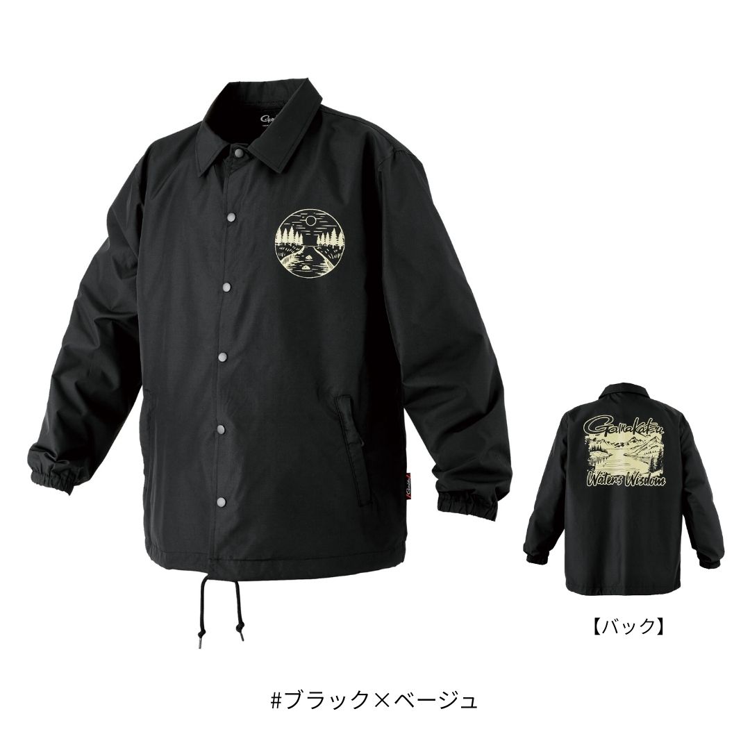 GM3793 コーチジャケット #ブラック×ベージュ #LL-3Lサイズ Gamakatsu（がまかつ）