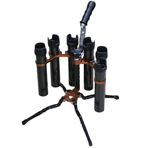 ドライブ 釣り フィッシング 管釣り エリアトラウト ロッドスタンド 竿立て 6本 ヴァルケイン Valkein ガルウイング ロッドスタンド グラフィックブラウン