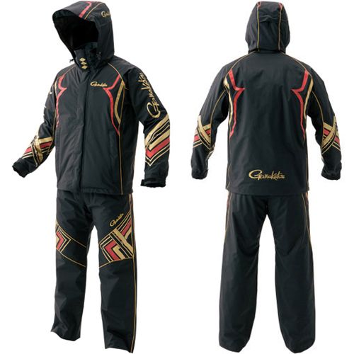 楽天市場 あす楽対応 がまかつ Gamakatsu フィッシングレインスーツ Kabuki 超耐久撥水仕様 Gm 3496 ブラックｘレッド フィッシングサンイン