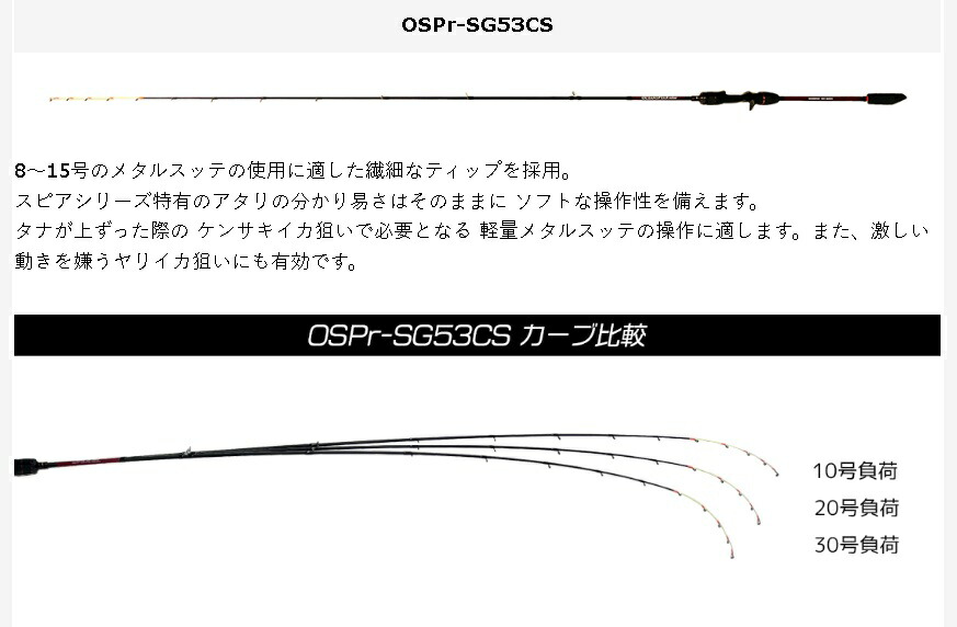 クレイジーオーシャン オーシャンスピア OSP-SG50C イカメタル ロッド クレイジーオーシャン オーシャンスピア OSP-50C (ベイトモデル
