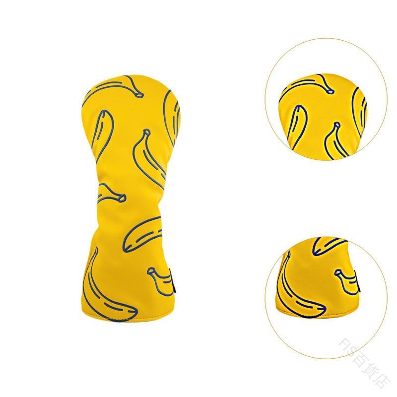 バナナプリントウッドヘッドカバー 軽量耐摩耗性防水仕様のスポーツ用ゴルフヘッドカバープロテクター 高耐久素材採用 ゴルファー必携アイテム画像