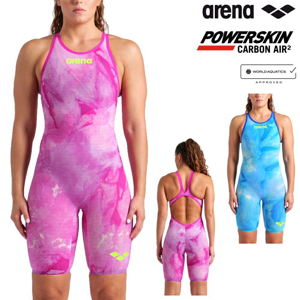 赤と水色！今となっては貴重なアリーナ パワースキン 競泳水着 アスリートスーツ Amazon.co.jp: ARENA レディース オープンバック パワースキン