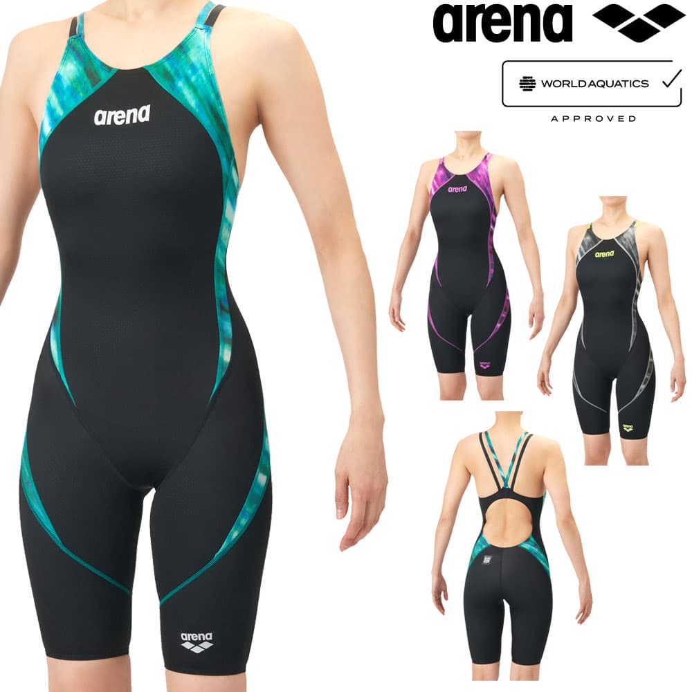 アリーナ ARENA 競泳水着 レディース WA承認モデル AQUA ADVANCED AQUA XTREME レーシングワンピーススパッツ ダブルストラップ オープンバック ハーフレッグ オールインワン 2026年春夏モデル AS6SRC44L fina マーク あり｜フィットネスショップFIT-IN 9,190円