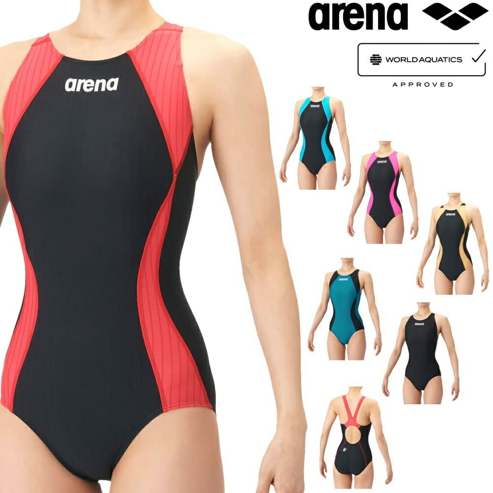 アリーナ ARENA 競泳水着 レディース WA承認モデル ECO AQUA RACING ECO AQUA STRIPE-D レーシングワンピース オープンバック 2026年春夏モデル AS6SRC53L fina マーク あり 7,741円