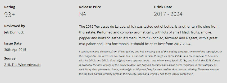 楽天市場 正規品 赤 2012 マス ジュリアン ルー ルージョ テラス デュ ラルザック ルージュmas Jullien Lous Rougeos Terrasses Du Larzac Rouge ワインショップ フィッチ