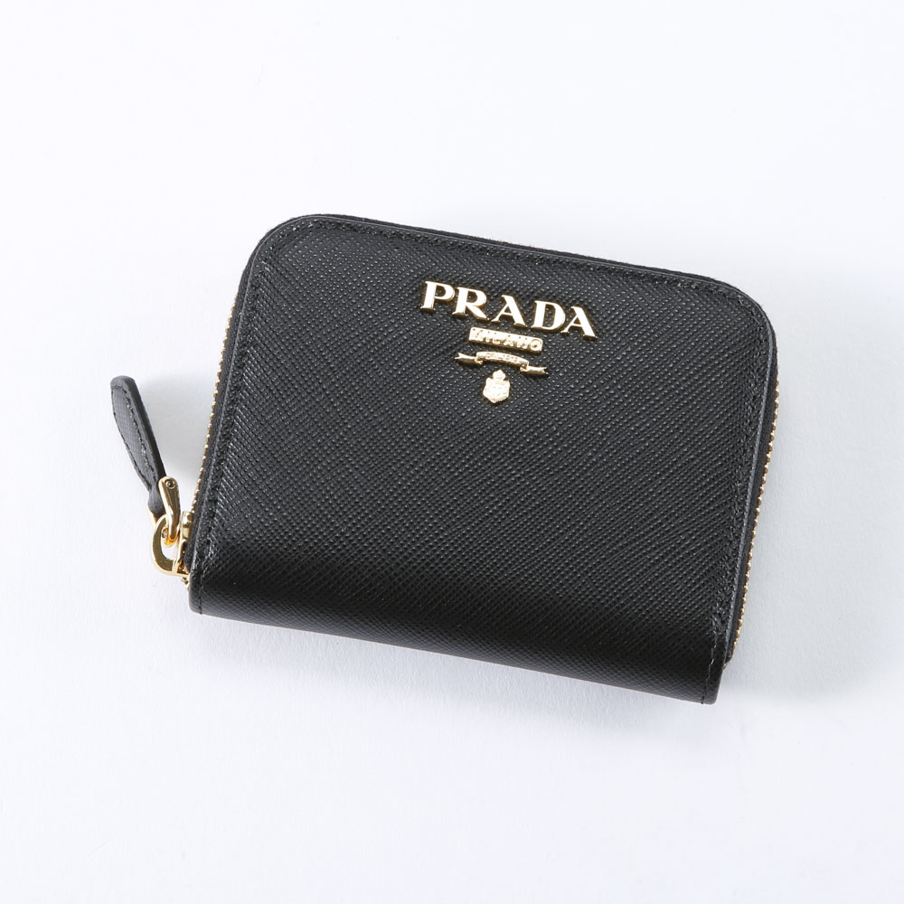 大特価!!】 プラダ PRADA SAF.METALラウンド小銭入 NERO 1MM268-QWA