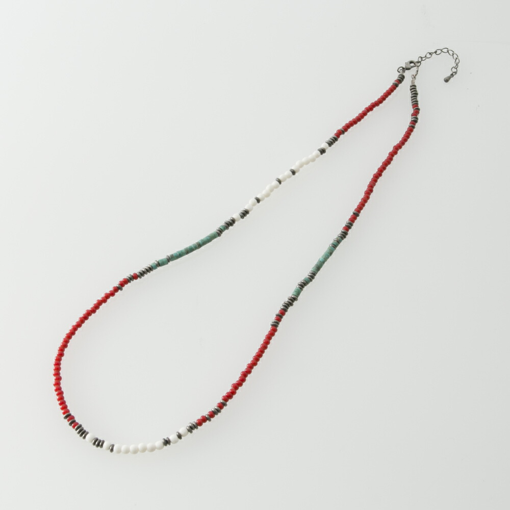 インディアン ジュエリー INDIAN JEWELRY ネックレス ビーズホワイトハーツ BYGOUZ-02　　フィットハウス